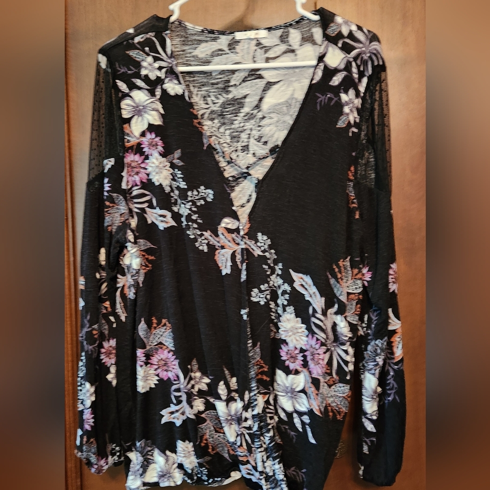 Floral Black Women's Top